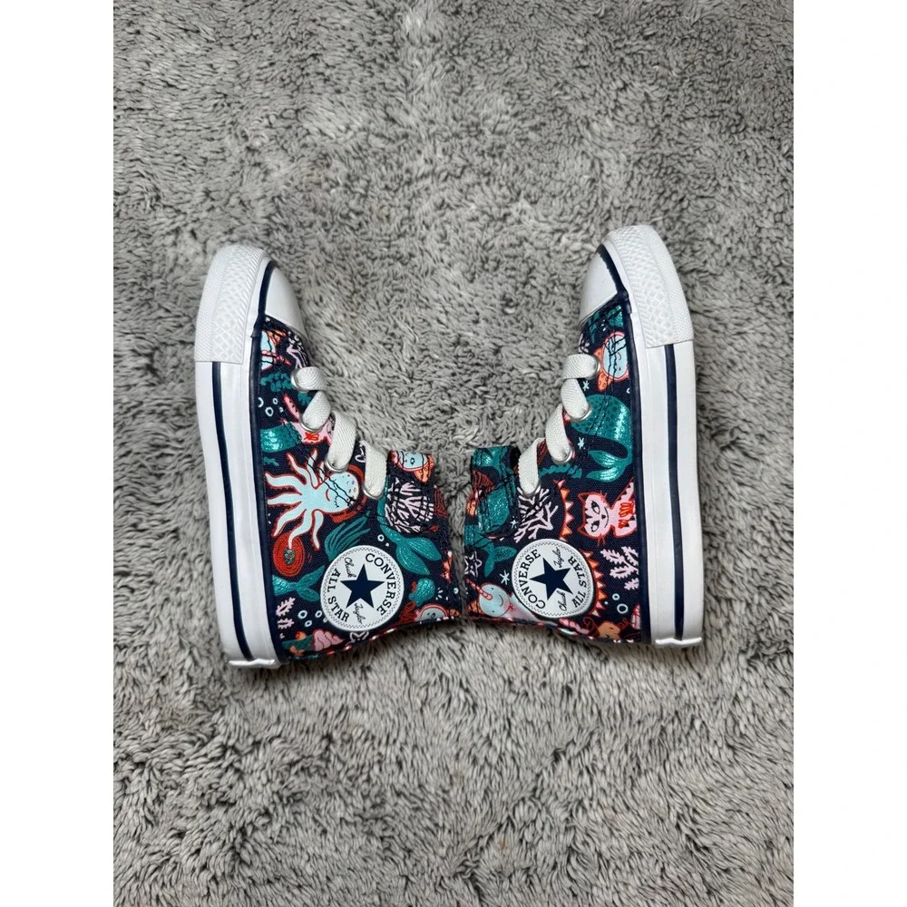 Converse Chuck Taylor All Star Mermaid Ocean High Top Sneakers Infant Size 5